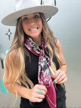 Load image into Gallery viewer, Burgundy and Cream Wild Rag / Scarf