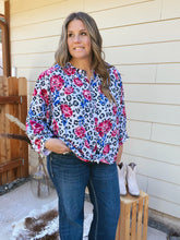 Load image into Gallery viewer, Leopard Floral Top