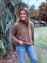 Load image into Gallery viewer, Brushed Turtleneck Sweater Brown