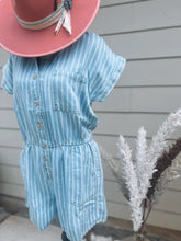 Load image into Gallery viewer, Stripe Denim Romper