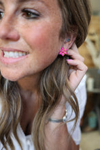 Load image into Gallery viewer, Pink and Gold Flower Stud Earrings