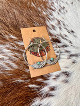 Load image into Gallery viewer, Turquoise & Sterling Hoop