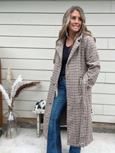 Load image into Gallery viewer, Plaid Coat With Tie Belt
