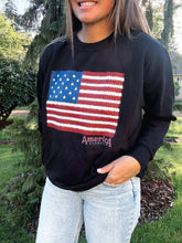 Load image into Gallery viewer, American Flag Crew Sweatshirt