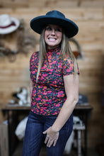 Load image into Gallery viewer, Floral Mesh Short Sleeve Top