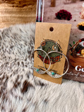 Load image into Gallery viewer, Turquoise & Sterling Hoop
