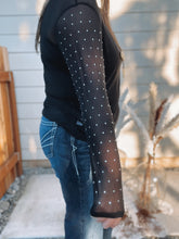 Load image into Gallery viewer, Stars at Night Black Mesh Top