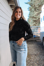 Load image into Gallery viewer, Black Floral Mesh Mock Neck Top