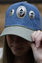 Load image into Gallery viewer, Retro Concho Two-Tone Trucker Hat