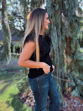 Load image into Gallery viewer, Black Dotty Ruffle Top