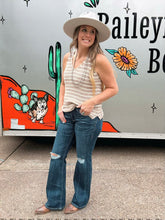 Load image into Gallery viewer, Stripe Knit Sleeveless Tank