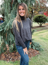 Load image into Gallery viewer, Brushed Black Turtleneck Sweater