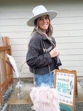 Load image into Gallery viewer, Black Corduroy Rhinestone Jacket