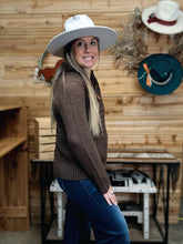 Load image into Gallery viewer, Chocolate Brown Cable Sweater