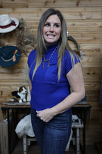 Load image into Gallery viewer, Blue Mock Neck Sweater