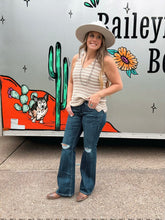 Load image into Gallery viewer, Stripe Knit Sleeveless Tank