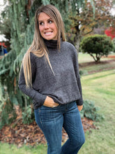 Load image into Gallery viewer, Brushed Black Turtleneck Sweater