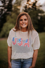 Load image into Gallery viewer, Knit American Flag Top