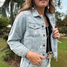 Load image into Gallery viewer, Crop Denim Star Jacket