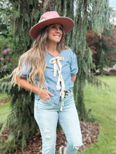 Load image into Gallery viewer, Blue Stripe Tie Shirt