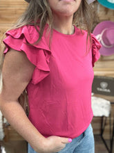 Load image into Gallery viewer, Short Sleeve Ruffle Top