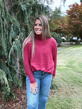 Load image into Gallery viewer, Brushed Turtleneck Sweater Cabernet