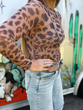 Load image into Gallery viewer, Sheer Leopard Mesh Top