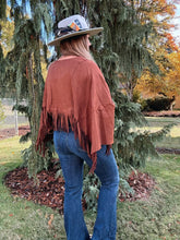 Load image into Gallery viewer, Western Boho Suede Fringe Cape