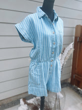 Load image into Gallery viewer, Stripe Denim Romper