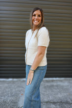 Load image into Gallery viewer, Taupe Short Sleeve Button-Up Sweater
