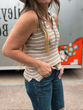 Load image into Gallery viewer, Stripe Knit Sleeveless Tank