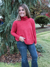 Load image into Gallery viewer, Brushed Red Turtleneck Sweater