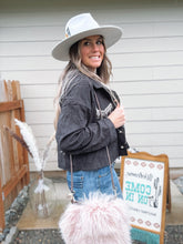 Load image into Gallery viewer, Black Corduroy Rhinestone Jacket