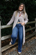 Load image into Gallery viewer, Taupe Split Front Turtleneck Sweater