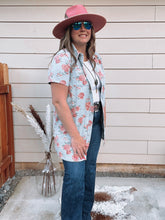 Load image into Gallery viewer, Floral Denim Shirt Dress
