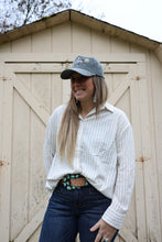 Load image into Gallery viewer, Striped Button Up Taupe Shirt