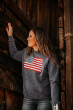 Load image into Gallery viewer, USA Flag Crewneck Sweatshirt Blue