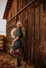 Load image into Gallery viewer, Blue Puff Sleeve Dress