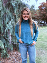 Load image into Gallery viewer, Brushed Teal Turtleneck Sweater
