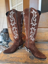 Load image into Gallery viewer, Wide Calf Chocolate Suede Boot
