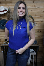 Load image into Gallery viewer, Blue Mock Neck Sweater
