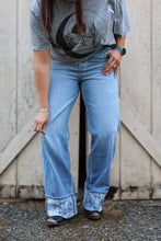Load image into Gallery viewer, Rowdy Rose Cuff Jeans

