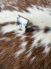Load image into Gallery viewer, Square White Buffalo Ring
