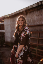 Load image into Gallery viewer, Black Floral Chiffon Cardigan
