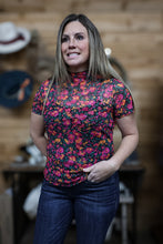 Load image into Gallery viewer, Floral Mesh Short Sleeve Top

