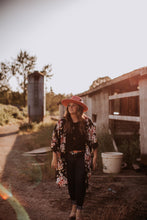 Load image into Gallery viewer, Black Floral Chiffon Cardigan
