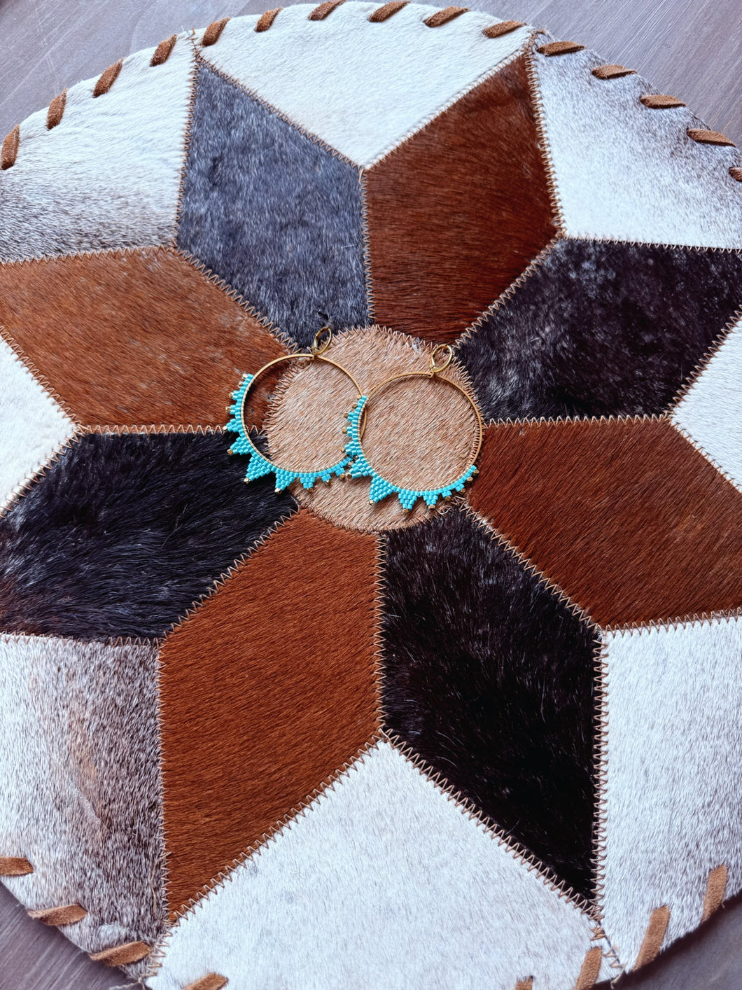 Large Beaded Starburst Earrings