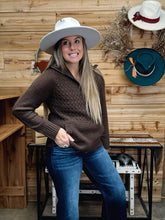 Load image into Gallery viewer, Chocolate Brown Cable Sweater
