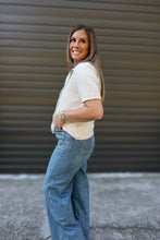 Load image into Gallery viewer, Taupe Short Sleeve Button-Up Sweater
