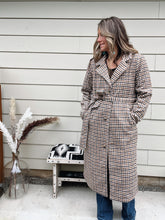 Load image into Gallery viewer, Plaid Coat With Tie Belt
